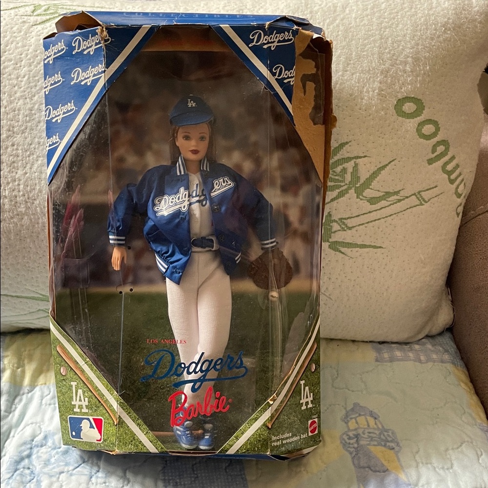 Mattel Dodgers Barbie Doll in Blue and White